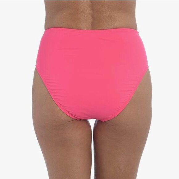 La Blanca Island Goddess Side Shirred High Waist Bottom Pink Women's Size 18 NWT - Picture 2 of 7